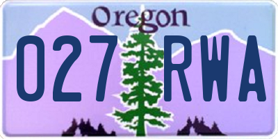 OR license plate 027RWA