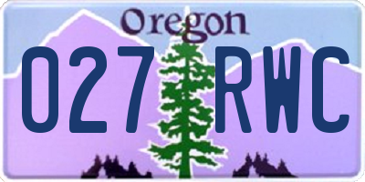OR license plate 027RWC