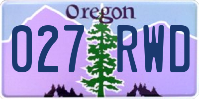 OR license plate 027RWD