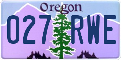 OR license plate 027RWE