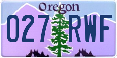 OR license plate 027RWF