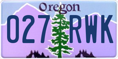 OR license plate 027RWK