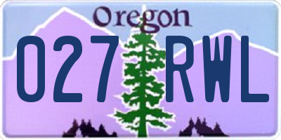 OR license plate 027RWL