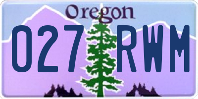 OR license plate 027RWM