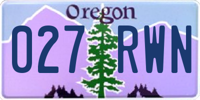 OR license plate 027RWN