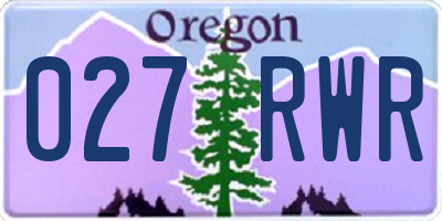 OR license plate 027RWR