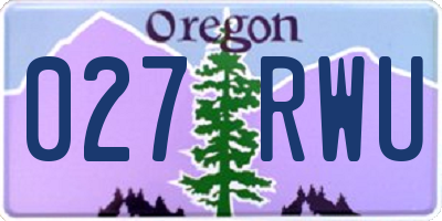 OR license plate 027RWU