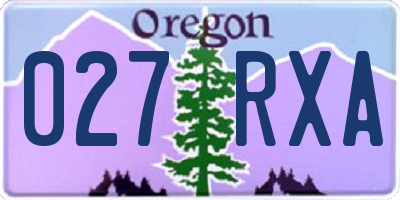 OR license plate 027RXA