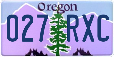 OR license plate 027RXC