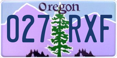 OR license plate 027RXF