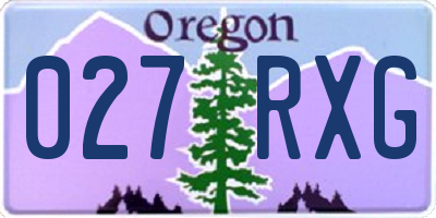 OR license plate 027RXG