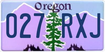 OR license plate 027RXJ
