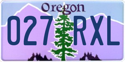 OR license plate 027RXL