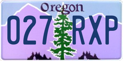 OR license plate 027RXP