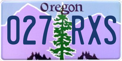 OR license plate 027RXS