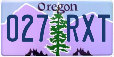 OR license plate 027RXT