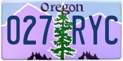 OR license plate 027RYC