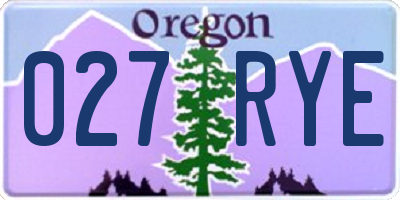 OR license plate 027RYE