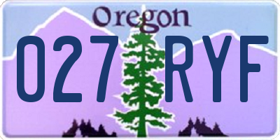 OR license plate 027RYF