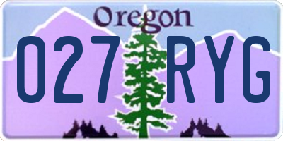 OR license plate 027RYG