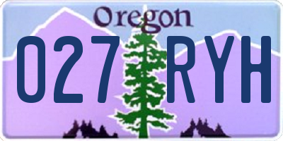 OR license plate 027RYH