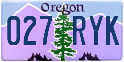 OR license plate 027RYK