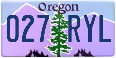 OR license plate 027RYL