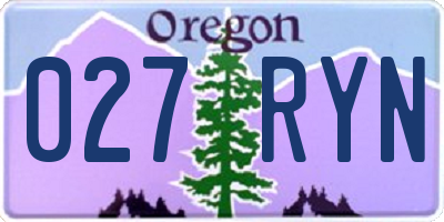 OR license plate 027RYN