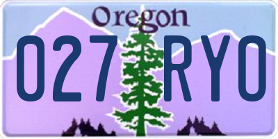 OR license plate 027RYO