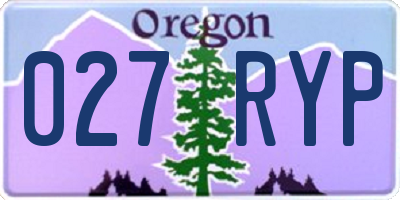 OR license plate 027RYP
