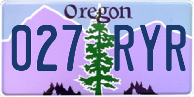 OR license plate 027RYR