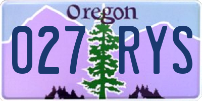 OR license plate 027RYS