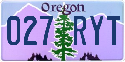 OR license plate 027RYT