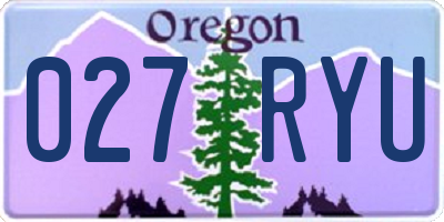 OR license plate 027RYU