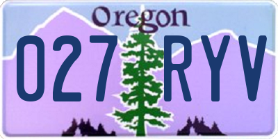 OR license plate 027RYV