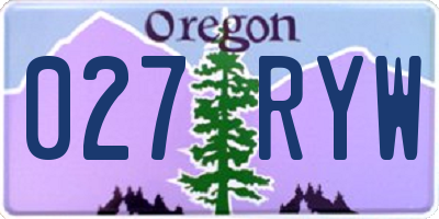 OR license plate 027RYW