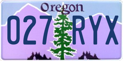 OR license plate 027RYX