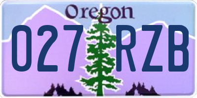 OR license plate 027RZB