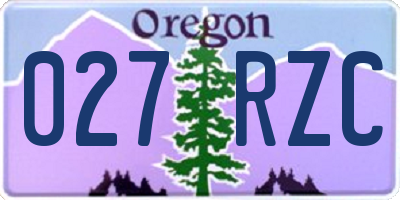 OR license plate 027RZC