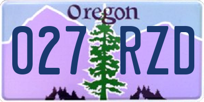 OR license plate 027RZD