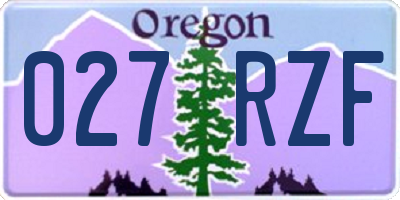 OR license plate 027RZF
