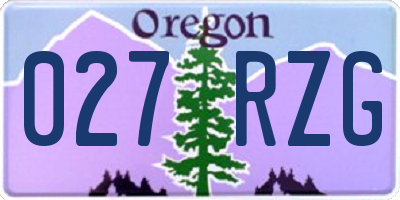 OR license plate 027RZG