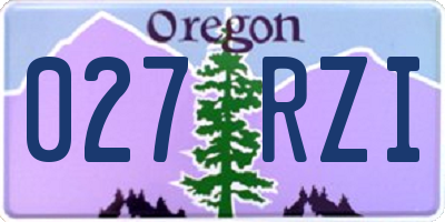 OR license plate 027RZI