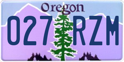 OR license plate 027RZM