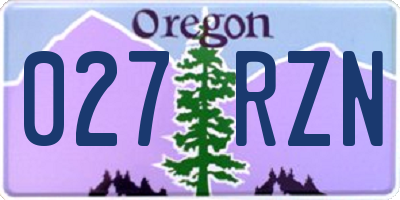 OR license plate 027RZN