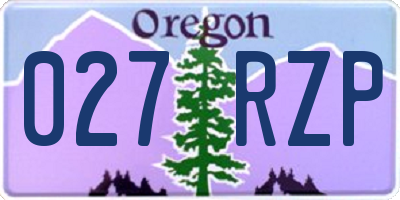 OR license plate 027RZP