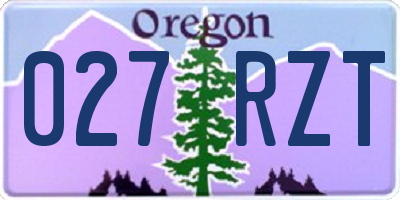 OR license plate 027RZT