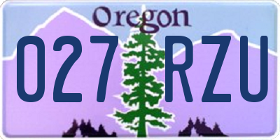 OR license plate 027RZU