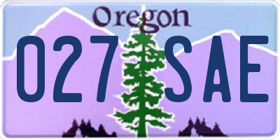 OR license plate 027SAE