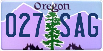 OR license plate 027SAG